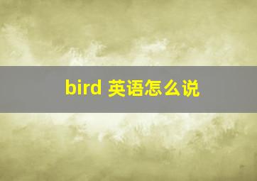 bird 英语怎么说